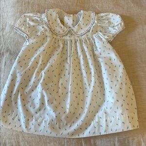 The Beaufort Bonnet Company White and Purple Kids Dress